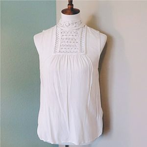 Off-white Embroidered Sleeveless Top Size 12